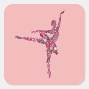 Zuckerpflaumen-Fee-Ballerina Quadratischer Aufkleber