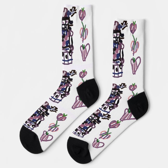 Zuckerpflaumen-Nussknacker Socken (Linkes Detail)