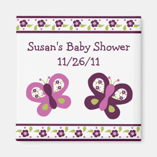 Zuckerpflaumen-Schmetterlings-Babyparty-Magnet #2 Magnet