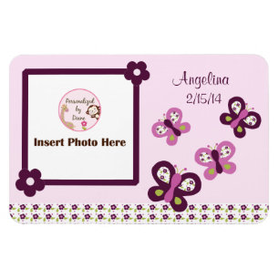 Zuckerpflaumen-Schmetterlings-personalisierter Magnet