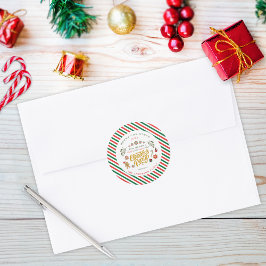 Zuckerpflaumen-Weihnachtsparty-Einladung mit Zucke Runder Aufkleber