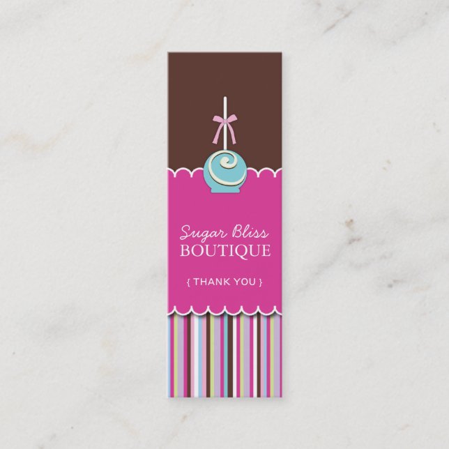 ZuckerPop dankt Ihnen etikettiert Mini Visitenkarte (Vorderseite)