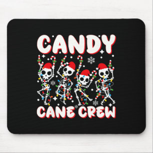 Zuckerrohr-Crew-Skelett-Weihnachten-Süßigkeitenlie Mousepad