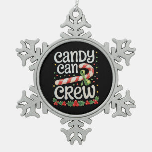 Zuckerrohr-Crew-Weihnachten Xmas-Familienurlaub Schneeflocken Zinn-Ornament