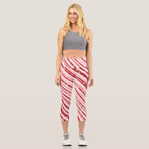 Zuckerrohr mit Sternen und Schneeflocken Capri Leggings