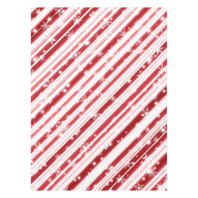 Zuckerrohr mit Sternen und Schneeflocken Tischdecke (Vorderseite)
