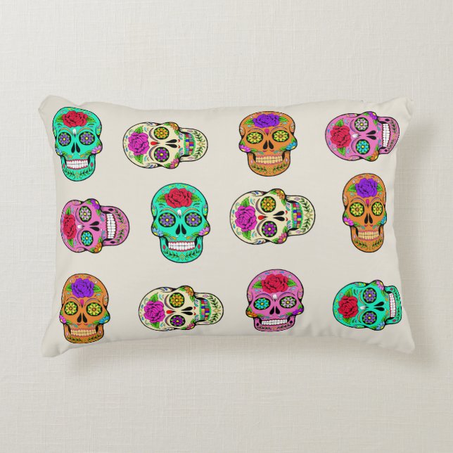 Zuckerschädel Akzent Pillow Dekokissen (Vorderseite)