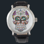 Zuckerschädel Armbanduhr<br><div class="desc">Meine Kunst arbeitet an einer Uhr. Großartiges Geschenk.</div>