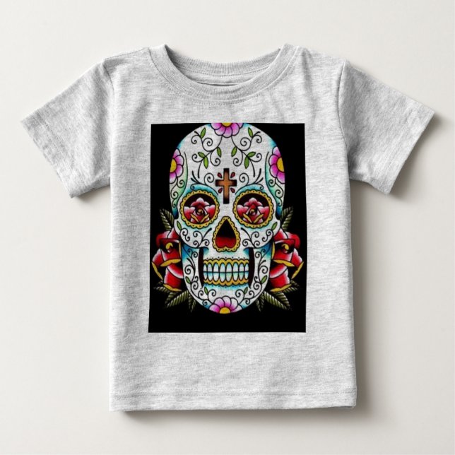 Zuckerschädel Baby T-shirt (Vorderseite)