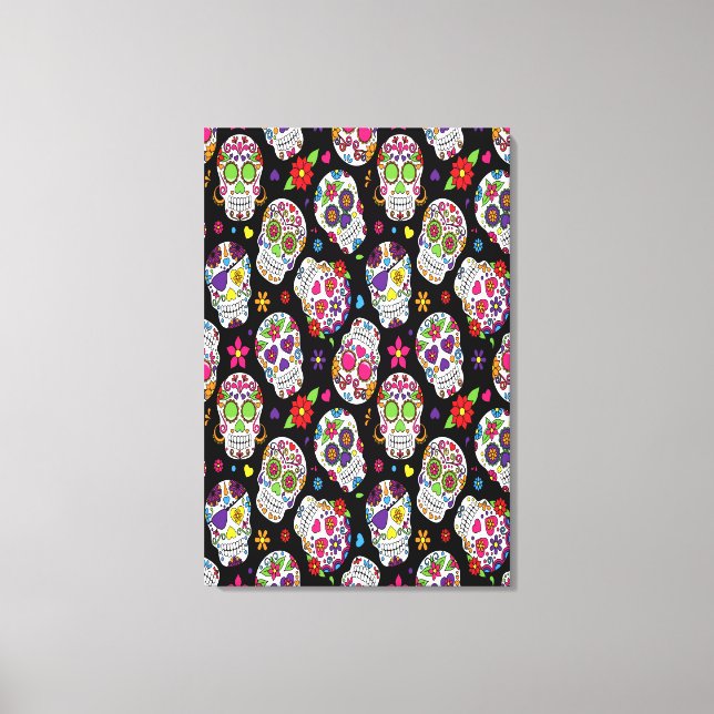 Zuckerschädel Beängstigend und blutig einschüchter Leinwanddruck (Vorderseite)