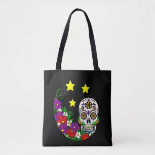 Zuckerschädel, -Blumen und -sterne Tasche