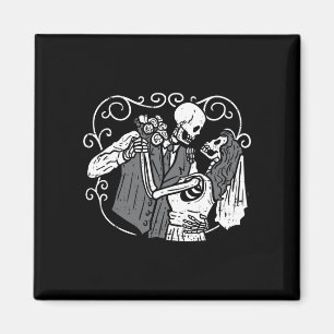Zuckerschädel Bräutigam Braut lustiger Dia muertos Magnet