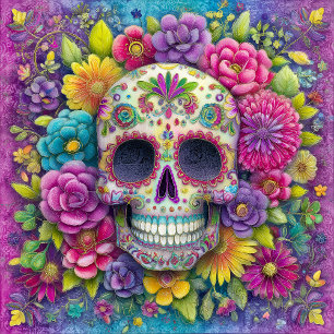 Zuckerschädel Calavera Tag der Toten Keramikfliese