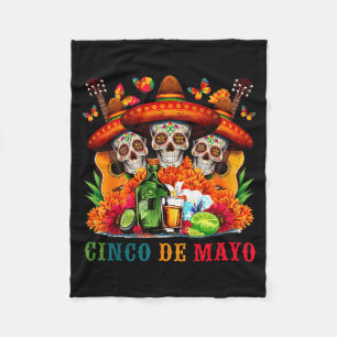 Zuckerschädel Cinco de Mayo mexikanische Fiesta Fleecedecke