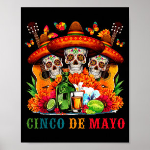 Zuckerschädel Cinco de Mayo mexikanische Fiesta Poster