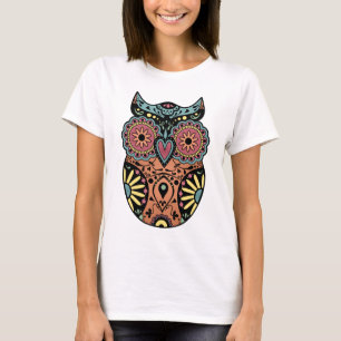 Zuckerschädel-Eulen-Farbe T-Shirt