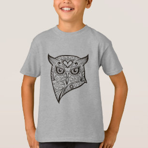 Zuckerschädel-Eulen-Kopf T-Shirt