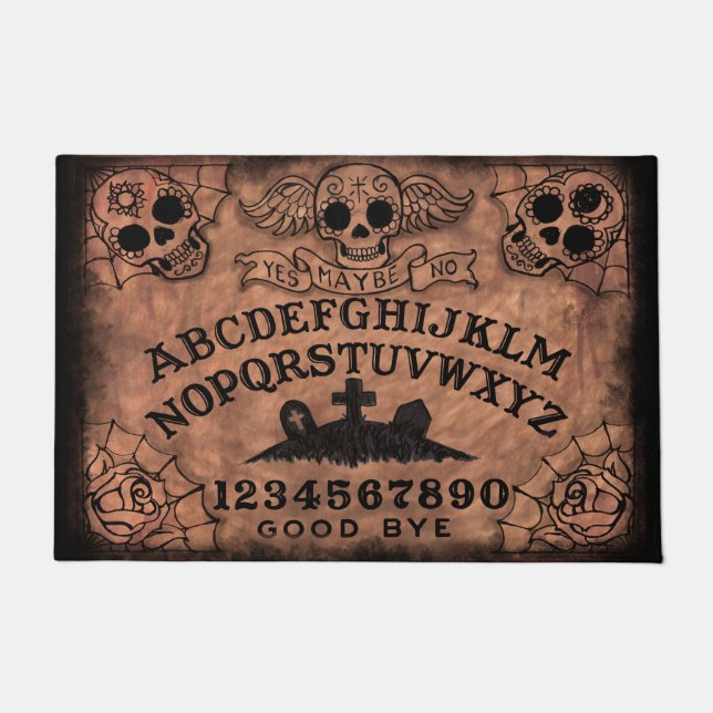 Zuckerschädel-Hexe-Brett-Tür-Matte Fußmatte (Vorderseite)