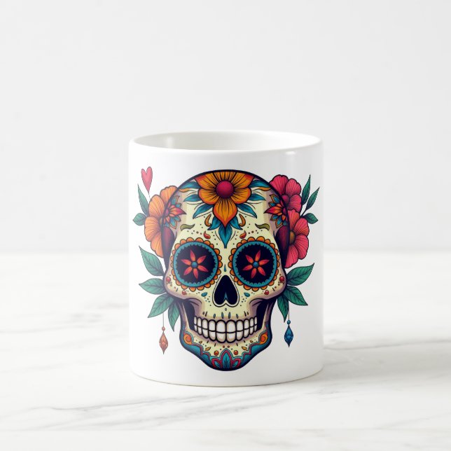 Zuckerschädel Kaffeetasse (Mittel)