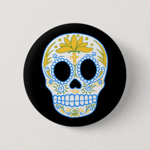Zuckerschädel-Knopf Button