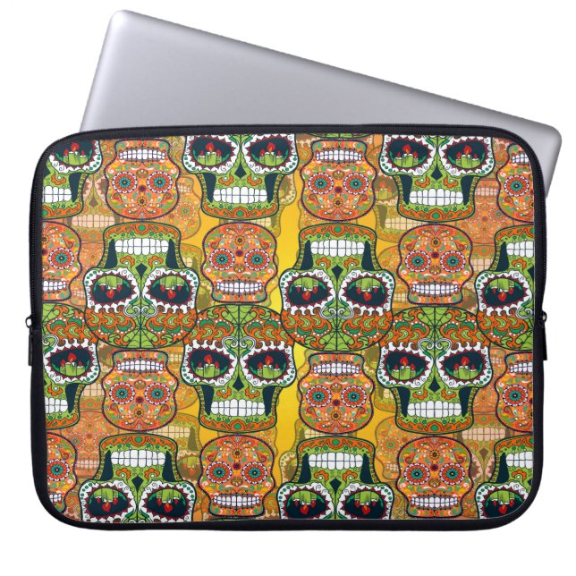 Zuckerschädel Laptopschutzhülle (Vorderseite)