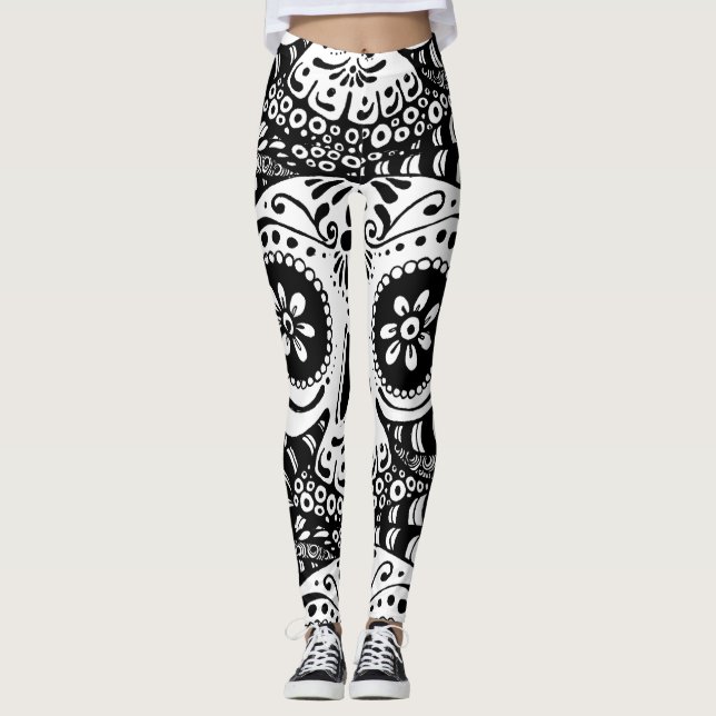 Zuckerschädel Leggings (Vorderseite)