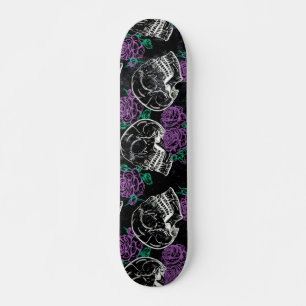 Zuckerschädel Lila Rose Dark Royal Grunge Glam Skateboard