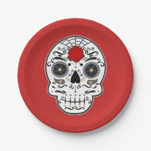 Zuckerschädel Mexikanisch Spanische Skelett Party Pappteller