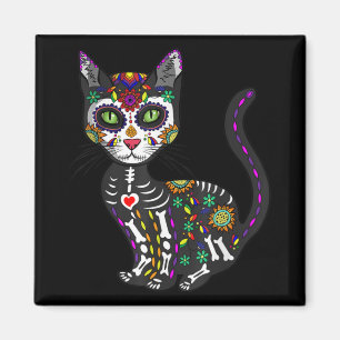 Zuckerschädel mexikanische Katze Halloween des To Magnet