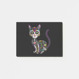 Zuckerschädel mexikanische Katze Halloween des Tot Post-it Klebezettel