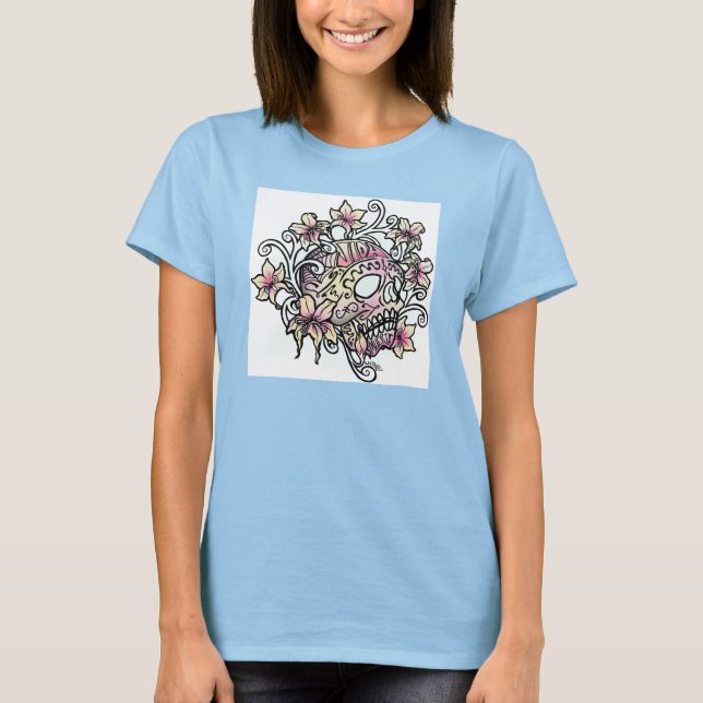 Zuckerschädel mit Reben T-Shirt (Vorderseite)