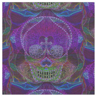 Zuckerschädel-Neon-Rosa Stoff