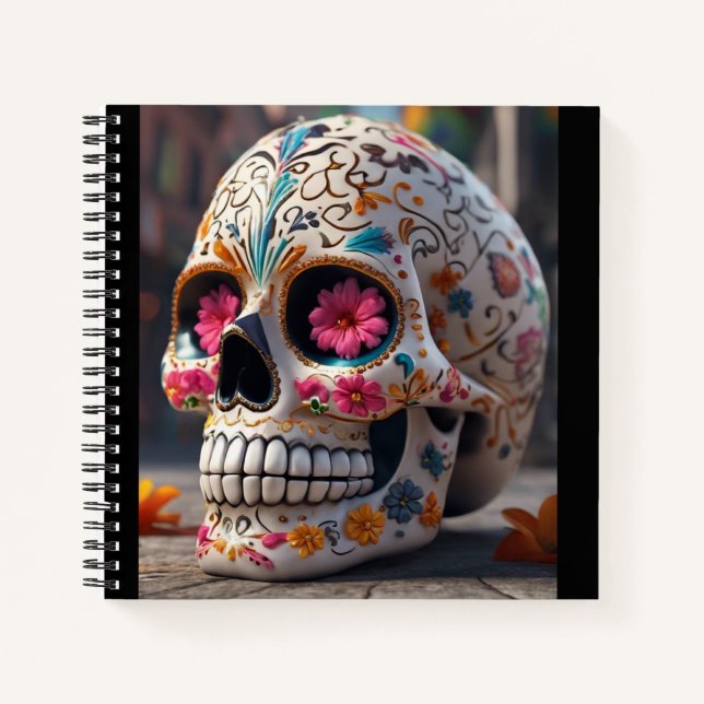 Zuckerschädel Notizbuch (Vorderseite)