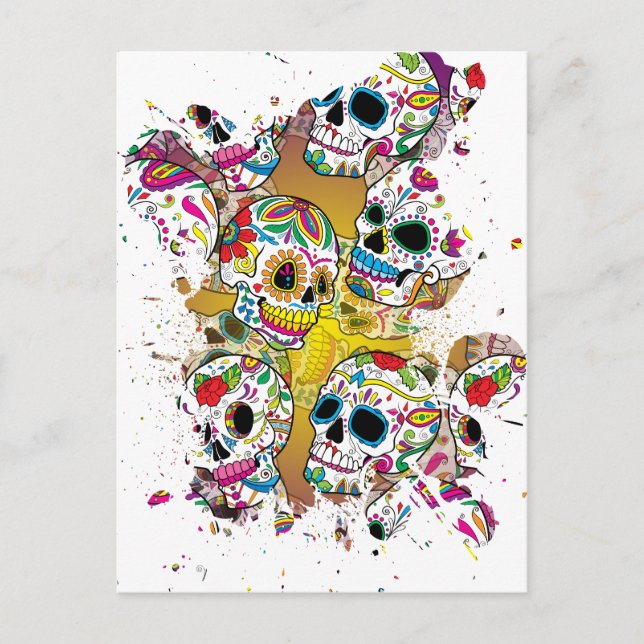 Zuckerschädel Postkarte (Vorderseite)