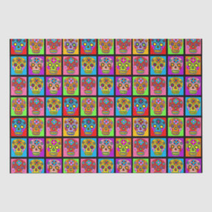 Zuckerschädel-Quadrate Seidenpapier
