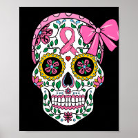 Zuckerschädel Rosa Ribbon Calavera Brustkrebs