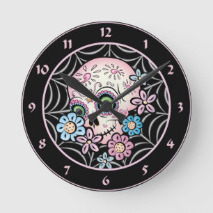 Zuckerschädel Runde Wanduhr