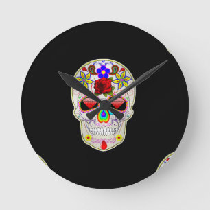 Zuckerschädel Runde Wanduhr