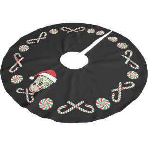 Zuckerschädel Sankt kundengerecht Polyester Weihnachtsbaumdecke