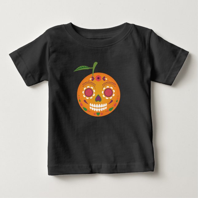 Zuckerschädel-Schwarz-Kleinkind-T - Shirt (Vorderseite)