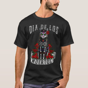 Zuckerschädel schwarze Katze Dia de Los Muertos Ta T-Shirt