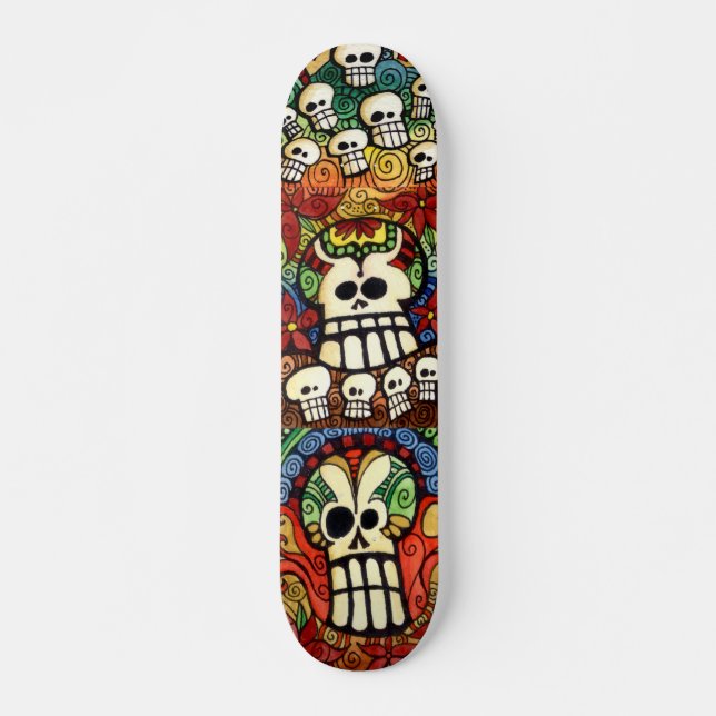 Zuckerschädel-Skateboard-Entwurf Skateboard (Vorne)