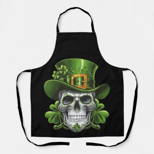 Zuckerschädel St. Patrick's Day Shamrock Schürze