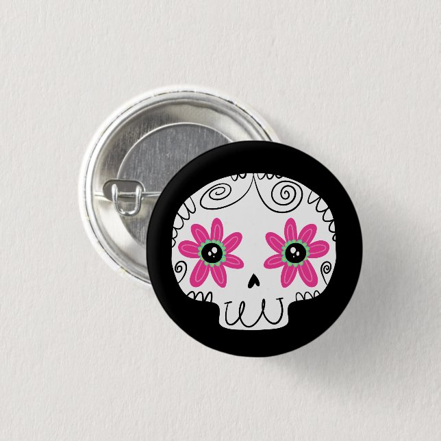 Zuckerschädel-Tag der Toten Button (Vorne & Hinten)