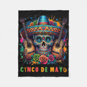 Zuckerschädel-Tag der Toten Dia de Los Muertos Cin Fleecedecke