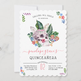 Zuckerschädel-Tag der Toten Quinceañera Einladung