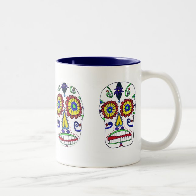 Zuckerschädel-Tasse Zweifarbige Tasse (Rechts)
