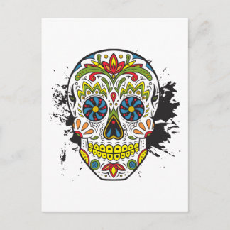 Zuckerschädel, Tattoschädel, mexikanischer Schädel Postkarte