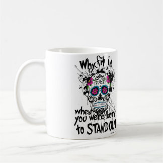 Zuckerschädel u. Grafik-Tasse Kaffeetasse