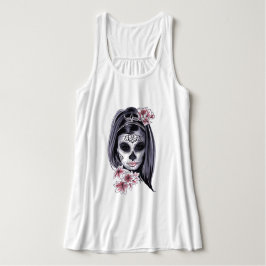 Zuckerschädel und Lilien Tank Top